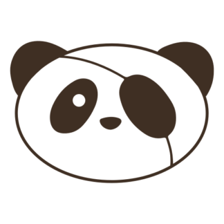 Covered Eye Panda Decal (Brown)